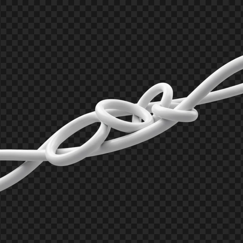 Knot Horizontal White Line Abstract 3d PNG Transparent Background