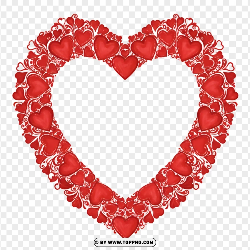 Red Heart Frame For Love Themes PNG Transparent Background