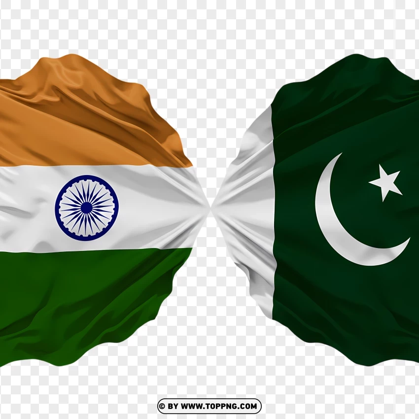 Split Flags India And Pakistan PNG Transparent Background