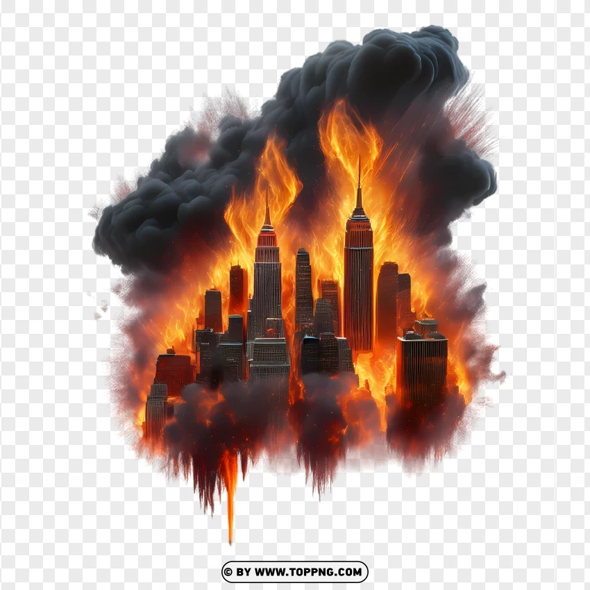 Urban Blaze And Thick Smoke PNG Transparent Background