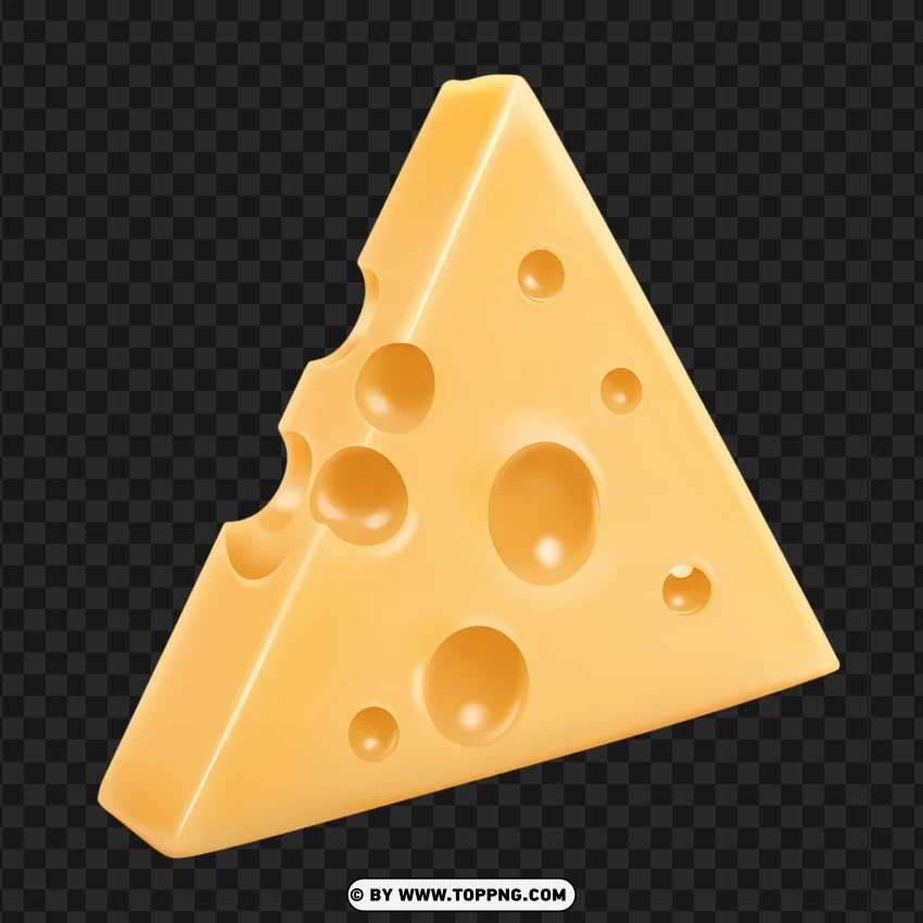 Classic Swiss Cheese Piece PNG Transparent Background