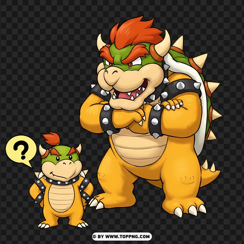 Curious Look Of Mini Bowser PNG Transparent Background