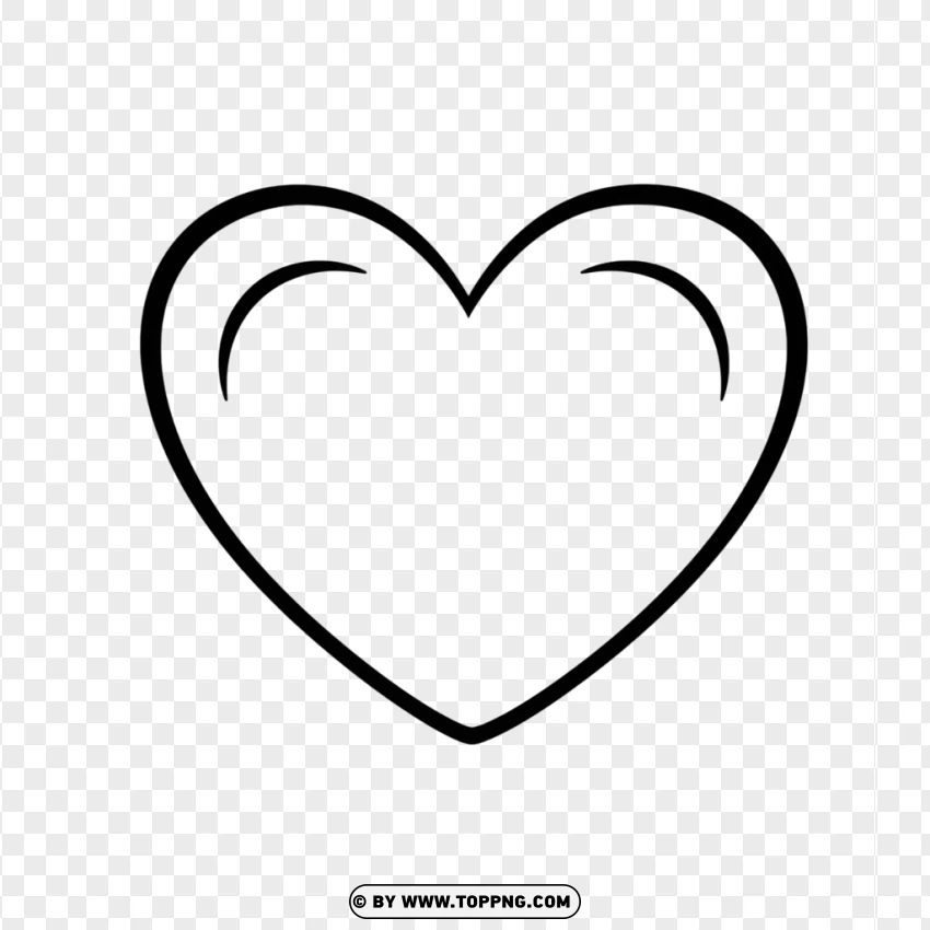 Blank Heart Coloring Page With Curved Details PNG Transparent Background