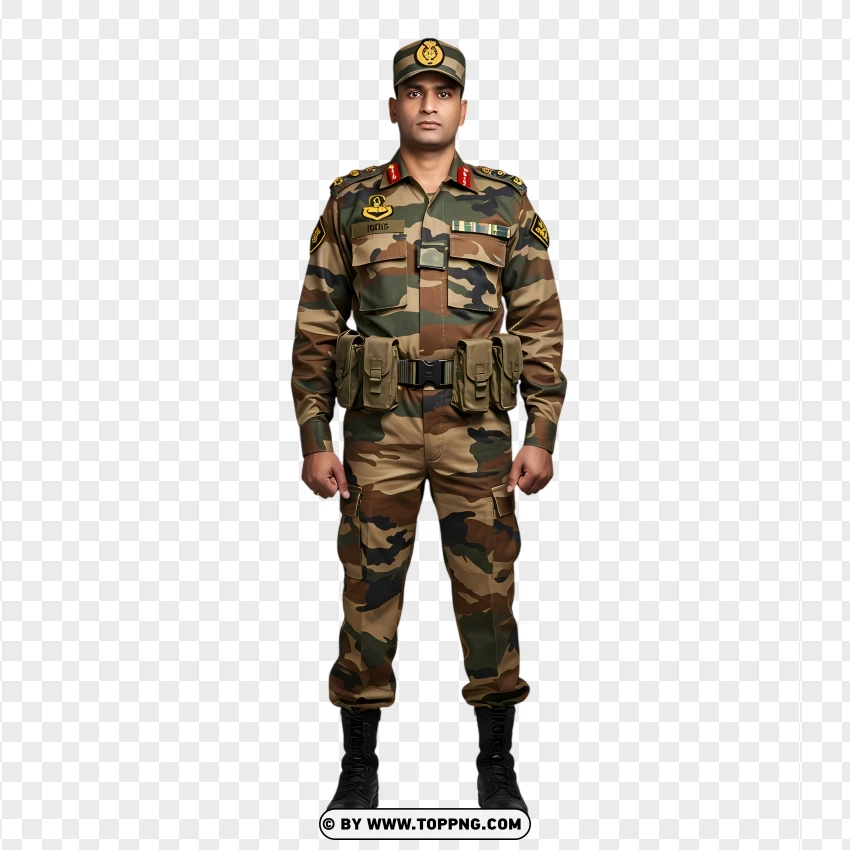 Pakistani Army Soldier Standing PNG Transparent Background