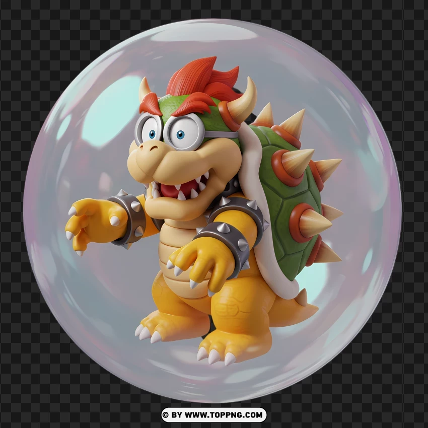 Mini Bowser Trapped Inside A Bubble Hd Image PNG Transparent Background