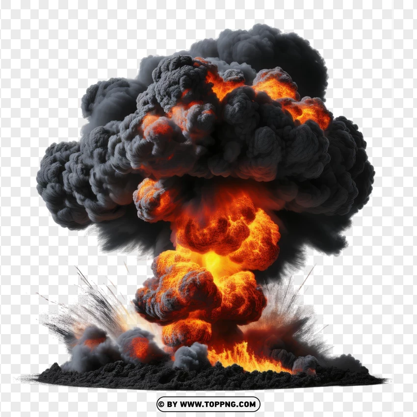 Fiery Blast With Rising Smoke PNG Transparent Background