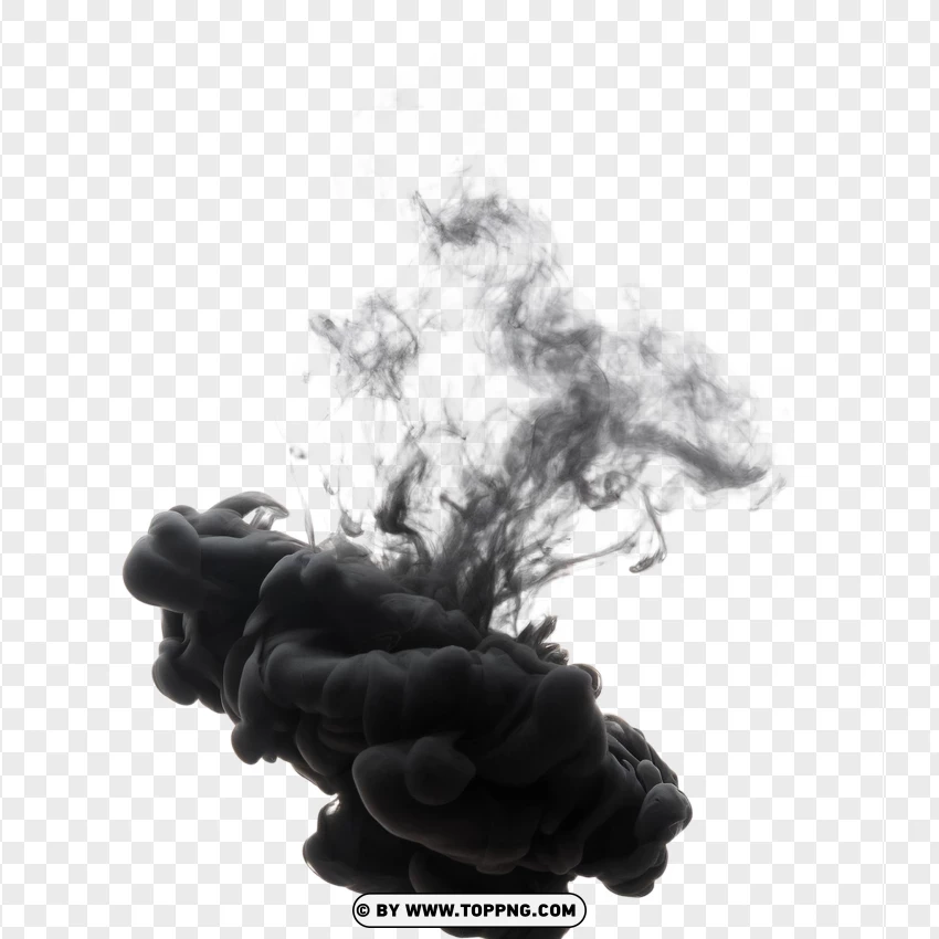 Thick Black Smoke Cluster PNG Transparent Background