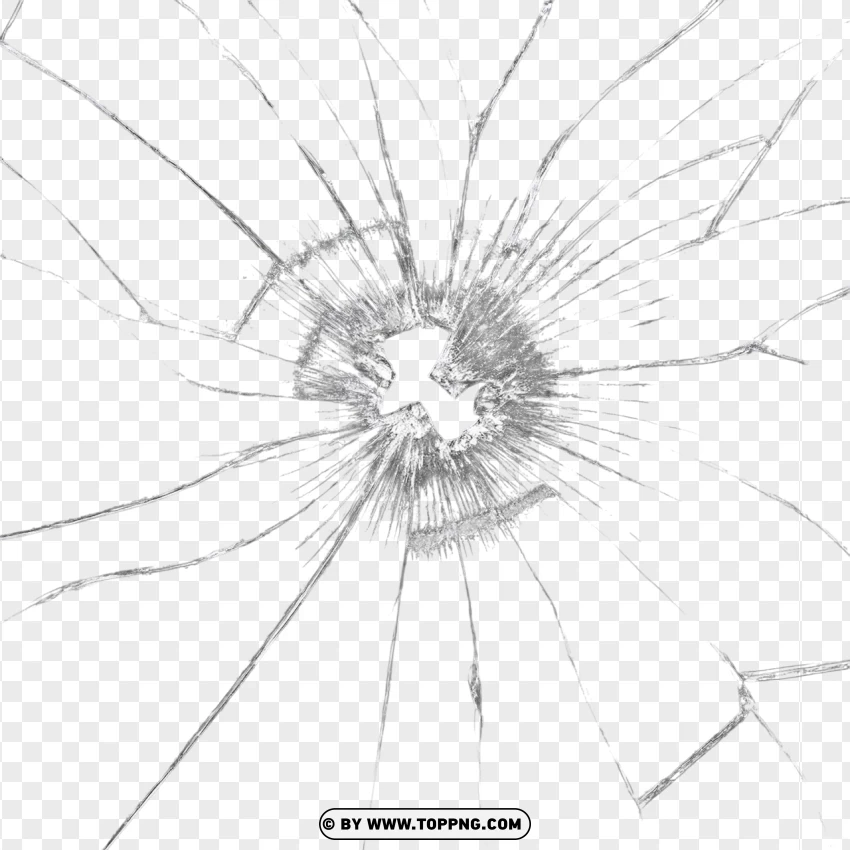 Cracked Glass Explosion Pattern PNG Transparent Background