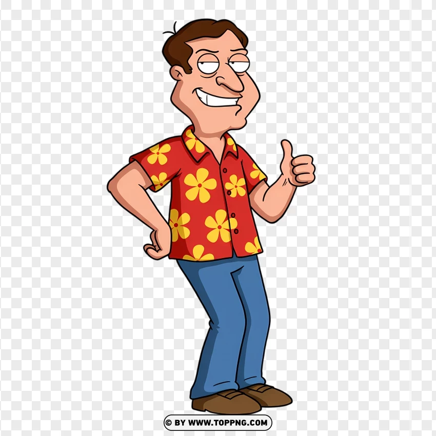 Classic Hawaiian Shirt Quagmire Giving Thumbs PNG Transparent Background