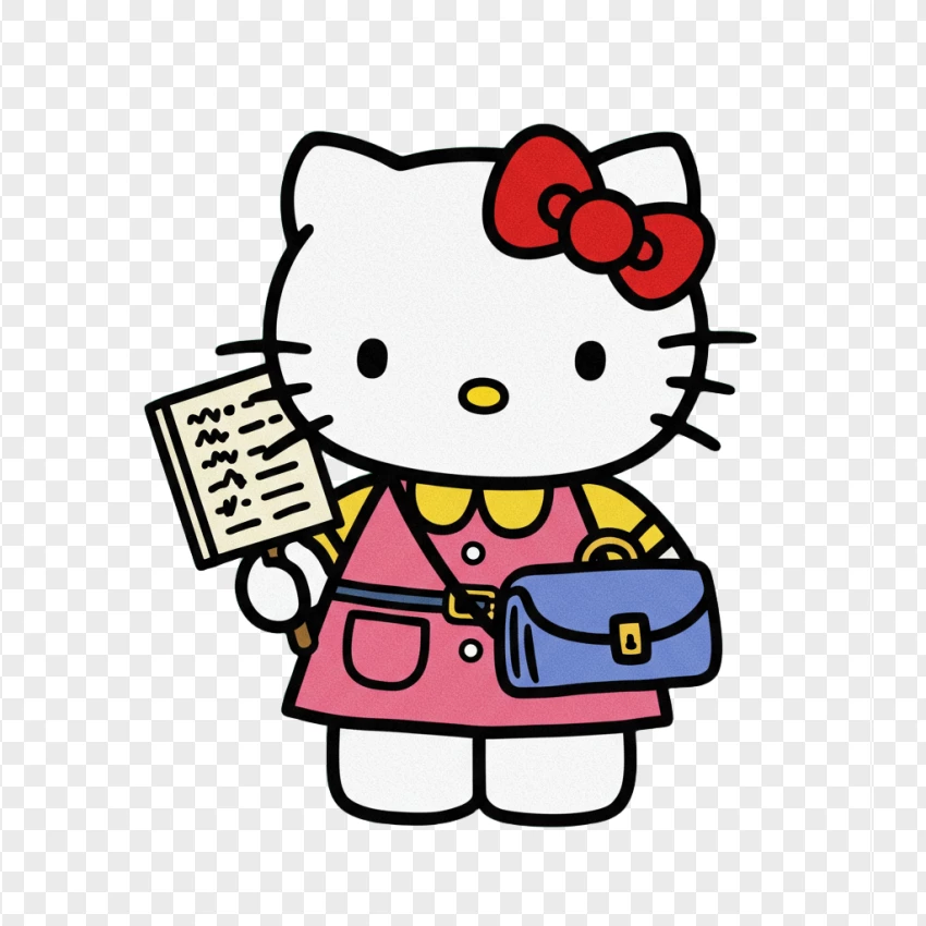 Hello Kitty Holding Letter PNG Transparent Background