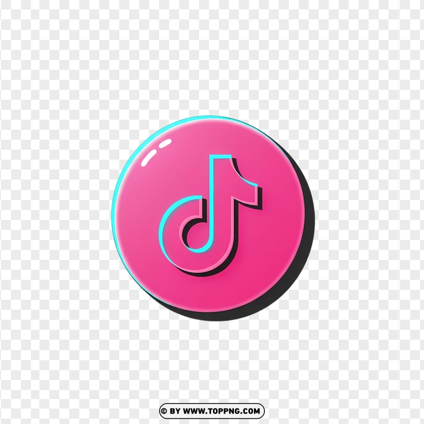 Tiktok Pink Circle Logo PNG Transparent Background