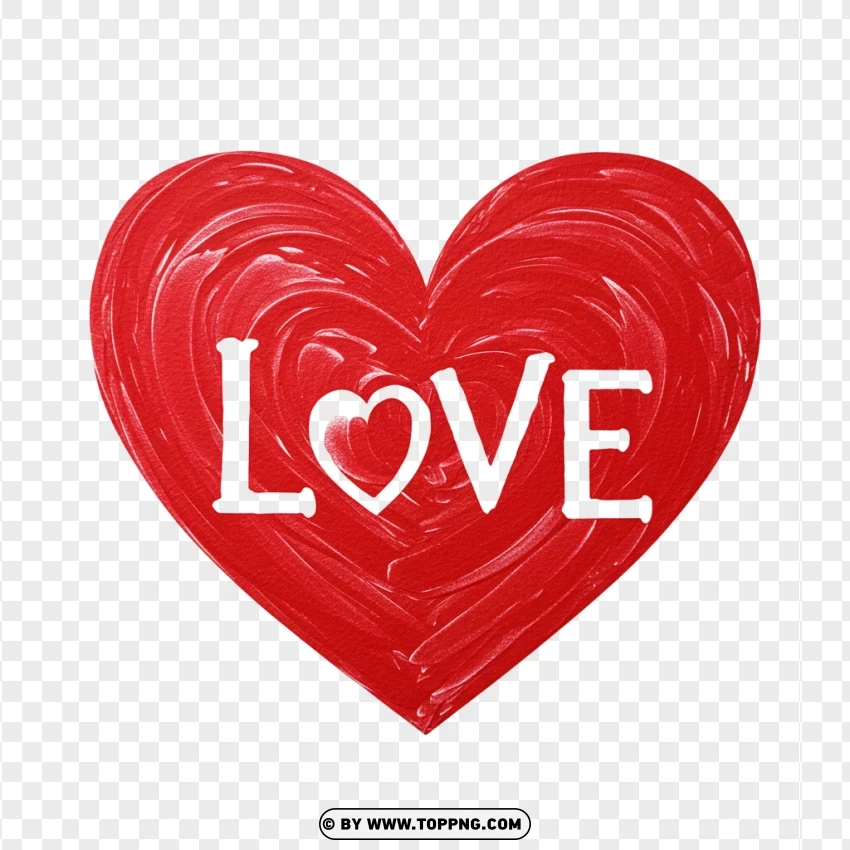 Heart Shaped Artwork With Elegant Love Lettering PNG Transparent Background