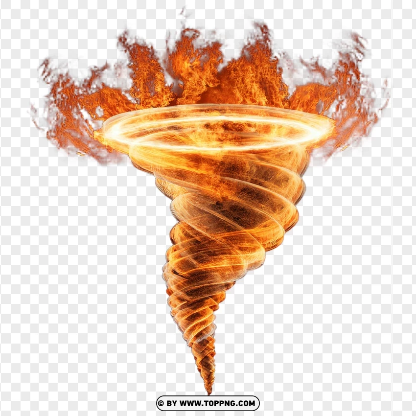 Fire Whirl With Bright Flames PNG Transparent Background