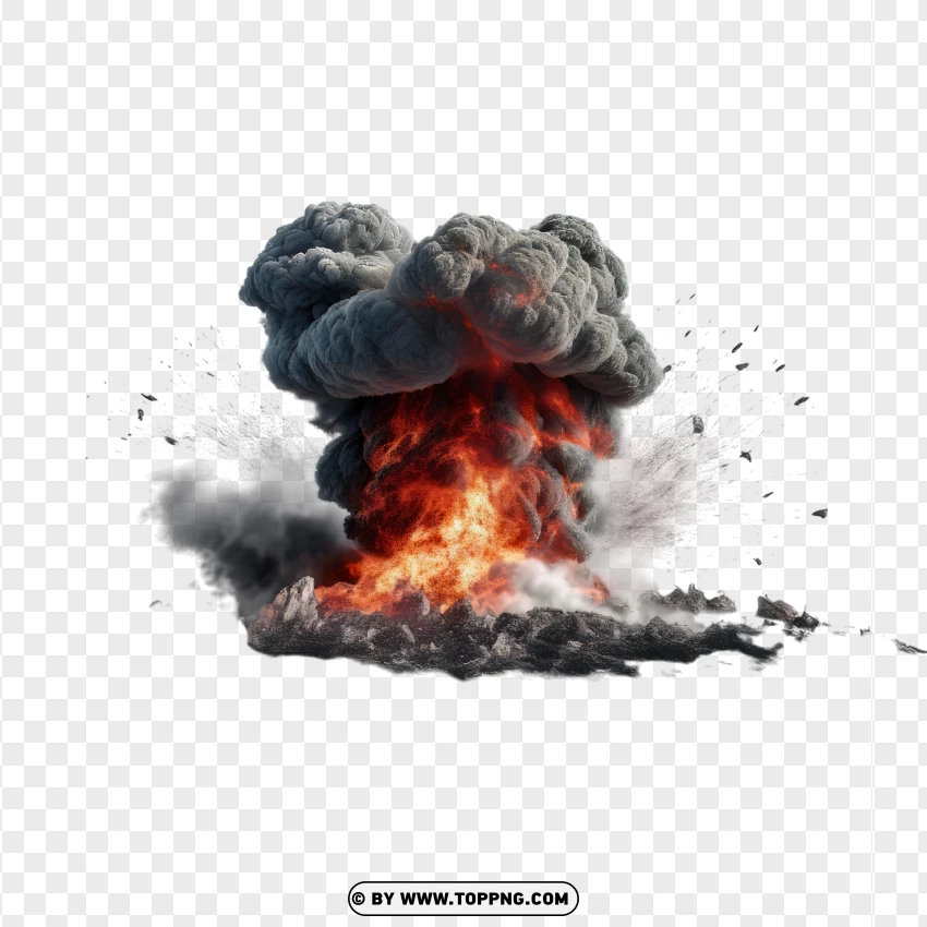 Bright Flame Explosion With Smoke PNG Transparent Background