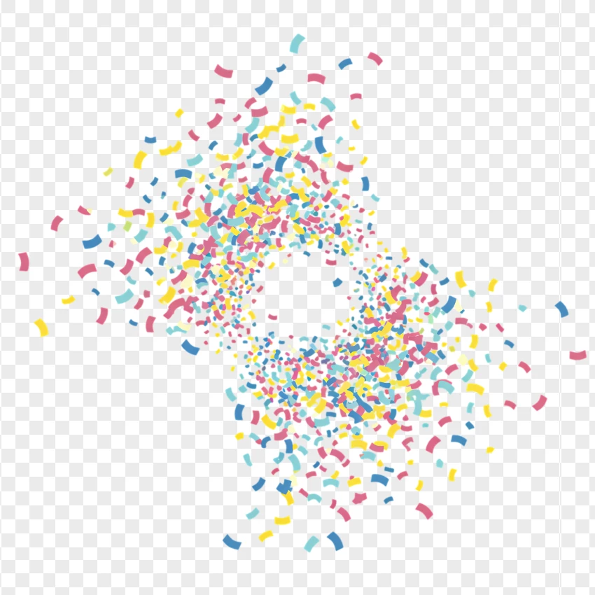 Swirling Confetti Effect PNG Transparent Background