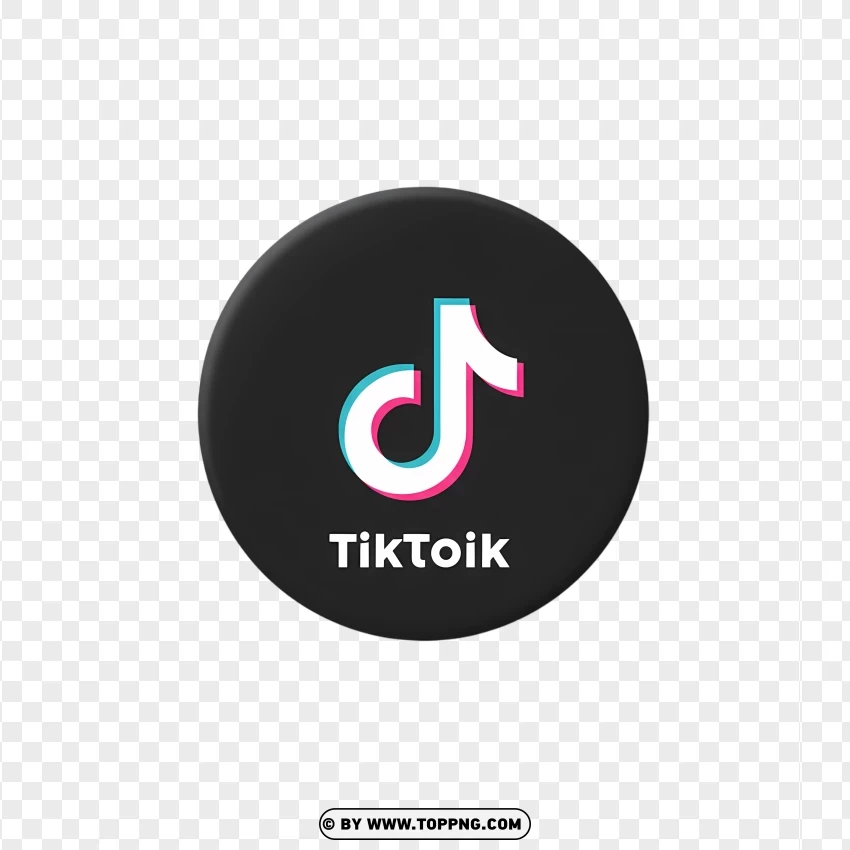 Tiktok Round Logo Icon PNG Transparent Background