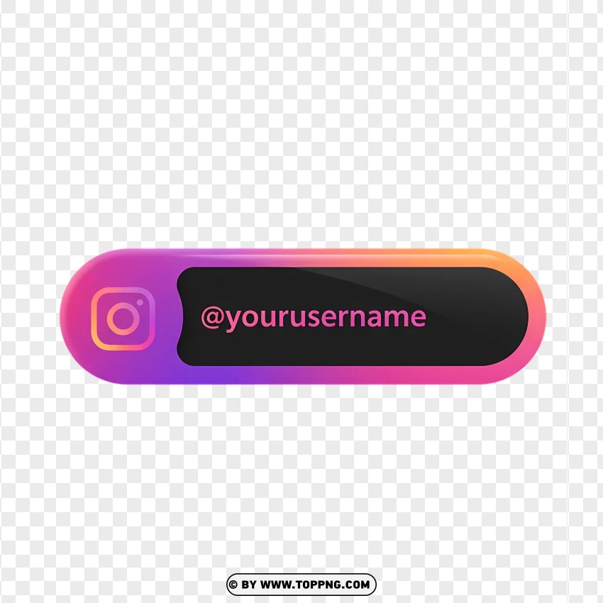 Instagram Username Label With Dark Mode PNG Transparent Background