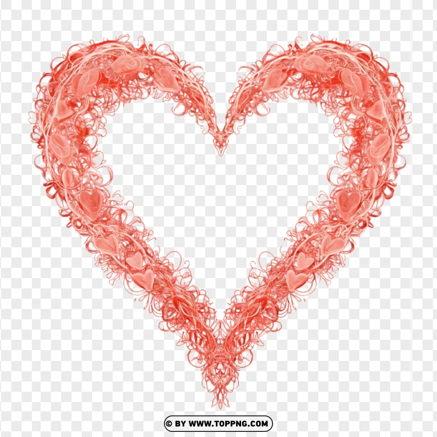 Heart Wall Art With Abstract Red Brush Strokes PNG Transparent Background