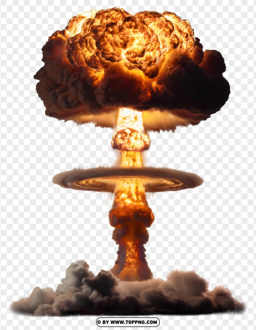 Massive Nuclear Detonation With Intense Fireball PNG Transparent Background