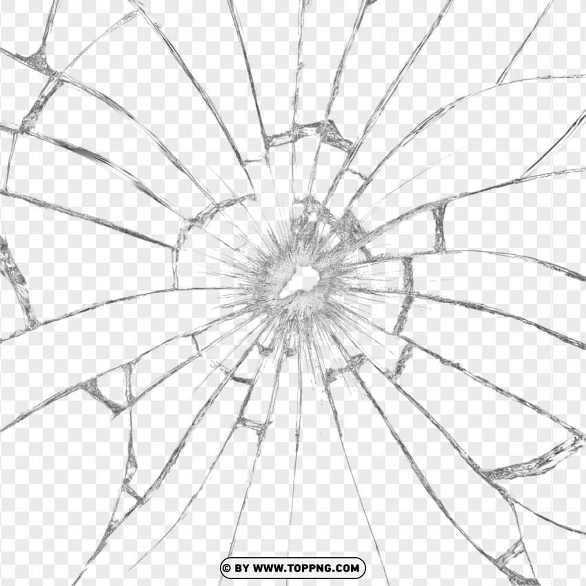 Broken Glass Spider Web Crack PNG Transparent Background