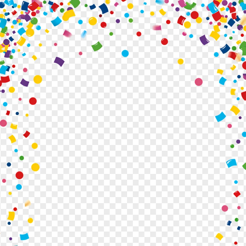 Corner Celebration Confetti PNG Transparent Background