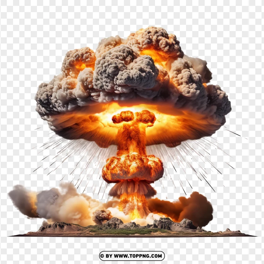 High-impact Atomic Blast With Smoke And Flames PNG Transparent Background