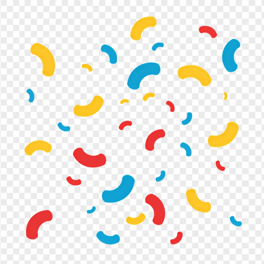 Fun Curved Confetti PNG Transparent Background