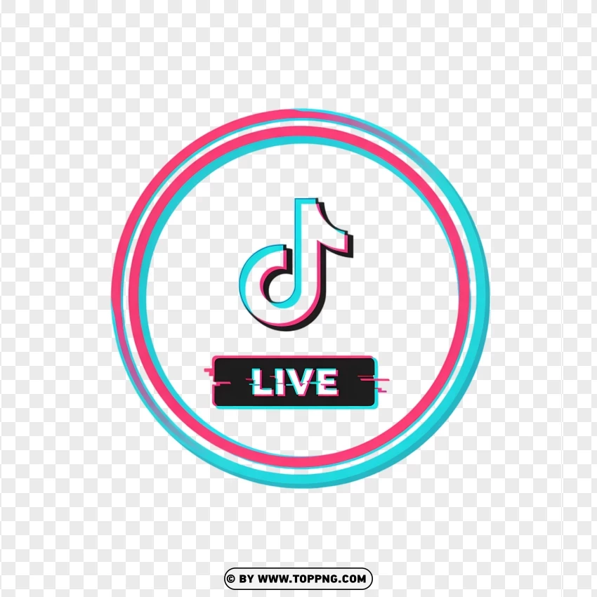 Tiktok Live Logo Circle Sign PNG Transparent Background