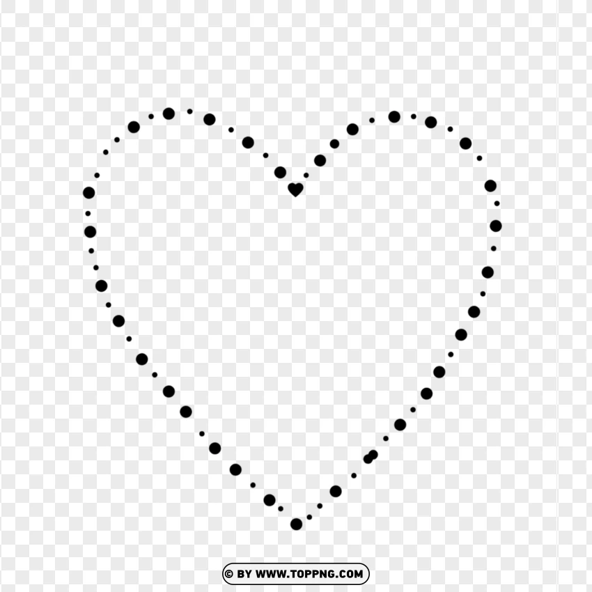 Dotted Heart Border PNG Transparent Background