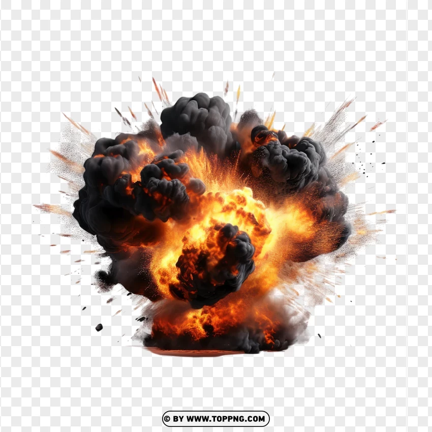 Large Fire Explosion With Smoke Image Free Download PNG Transparent Background