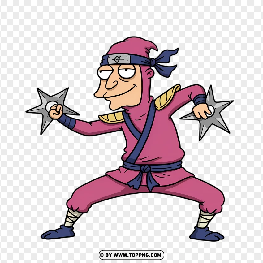 Quagmire Holding Ninja Stars Looking Ready PNG Transparent Background