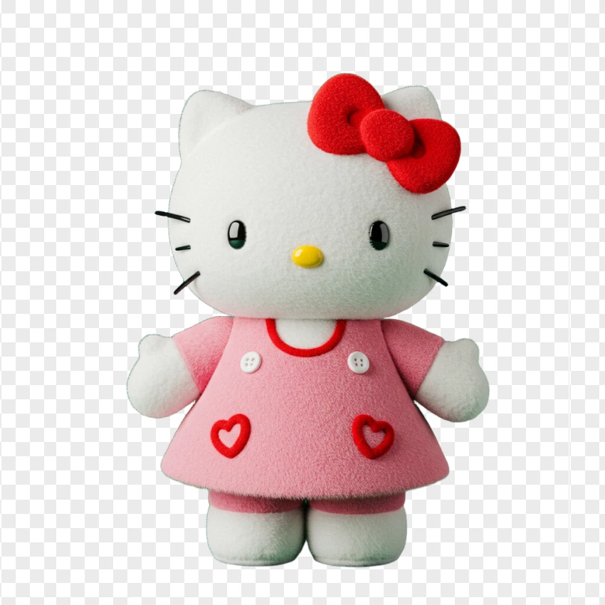 Hello Kitty Plush Doll PNG Transparent Background