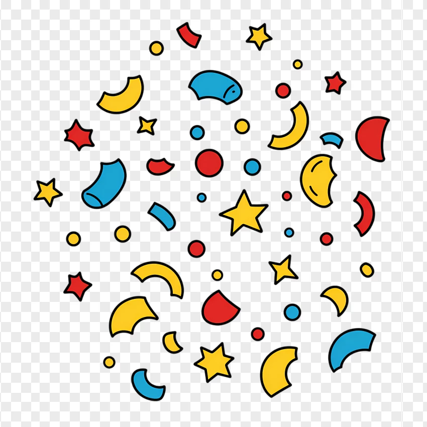 Party Doodle Confetti Clipart PNG Transparent Background