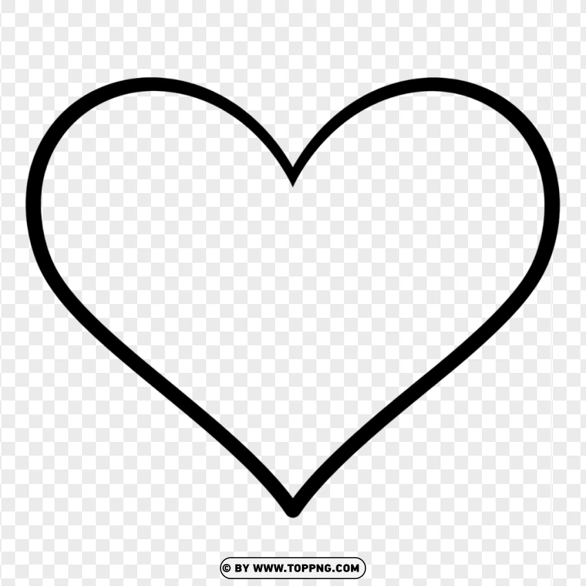 Minimalist Heart Outline Coloring Page PNG Transparent Background