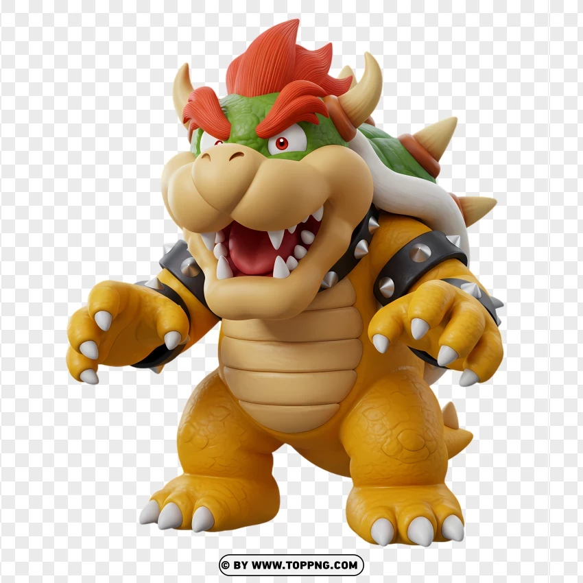 Mini Bowser Clenching His Fists Illustration PNG Transparent Background