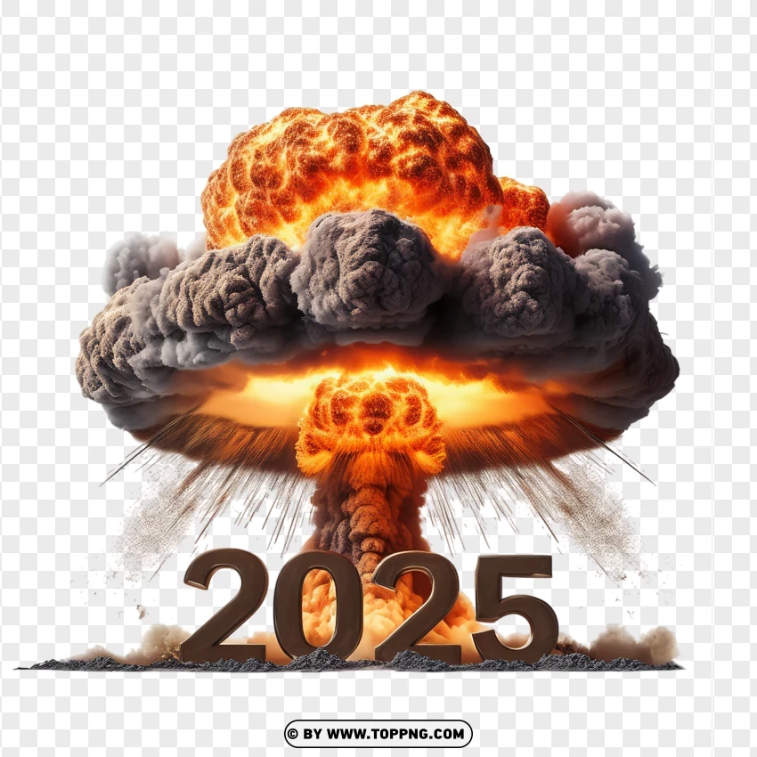 Massive Nuclear Explosion 2025 PNG Transparent Background