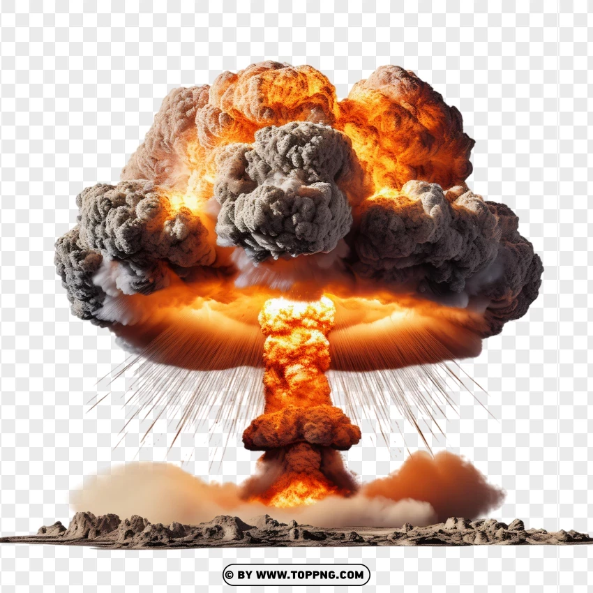 Powerful Atomic Bomb Blast With Realistic Details PNG Transparent Background