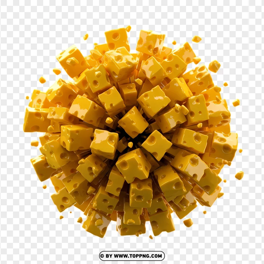 Crispy Cheese Sphere With Small Cubes PNG Transparent Background