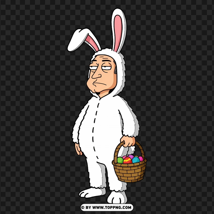 Quagmire Dressed As An Easter Bunny Holding PNG Transparent Background