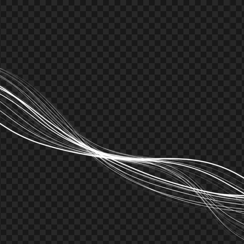 Abstract White Flowing Lines PNG Transparent Background