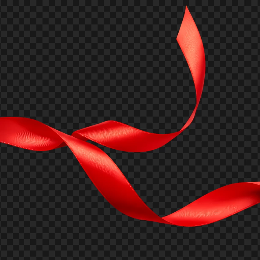 Curled And Flowing Red Satin Ribbon PNG Transparent Background