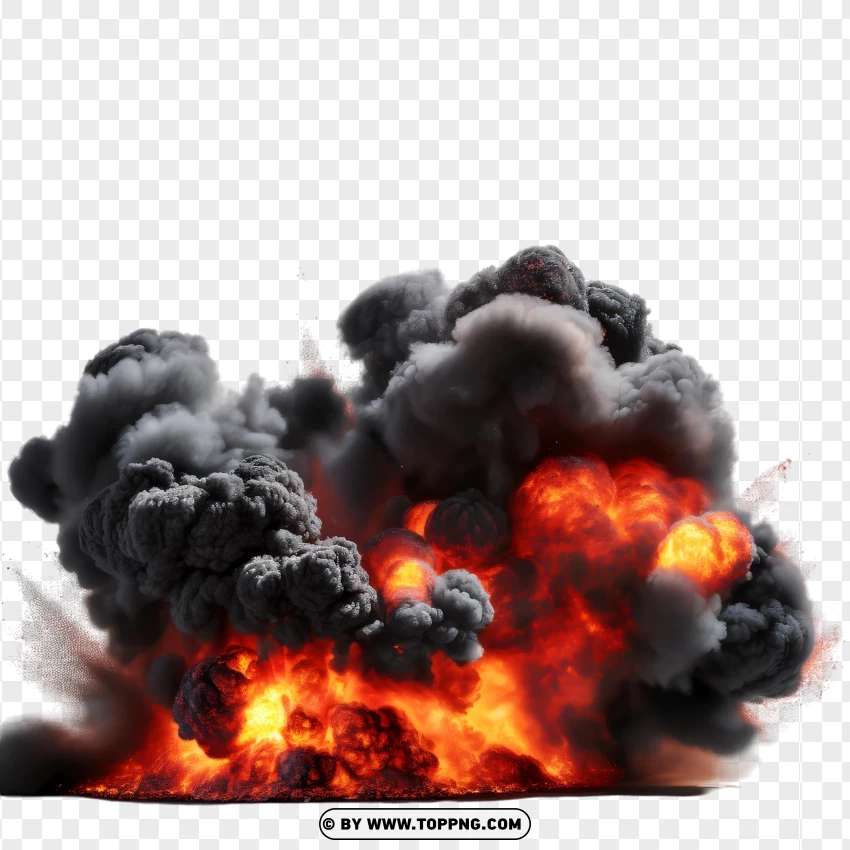 Massive Smoke And Fire Explosion PNG Transparent Background