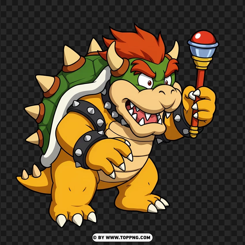 Mini Bowser Holding Maraca PNG Transparent Background