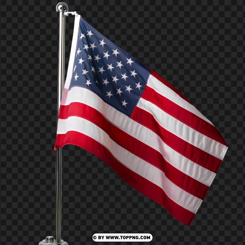 United States Flag Waving In The Wind PNG Transparent Background