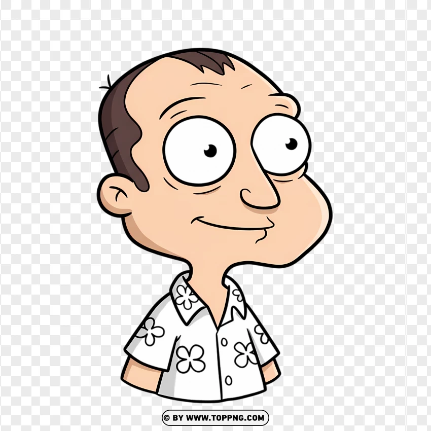 Classic Glenn Quagmire Face Cartoon PNG Transparent Background