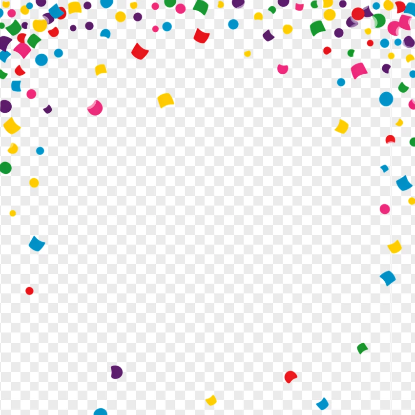 Minimalist Party Confetti Clipart PNG Transparent Background