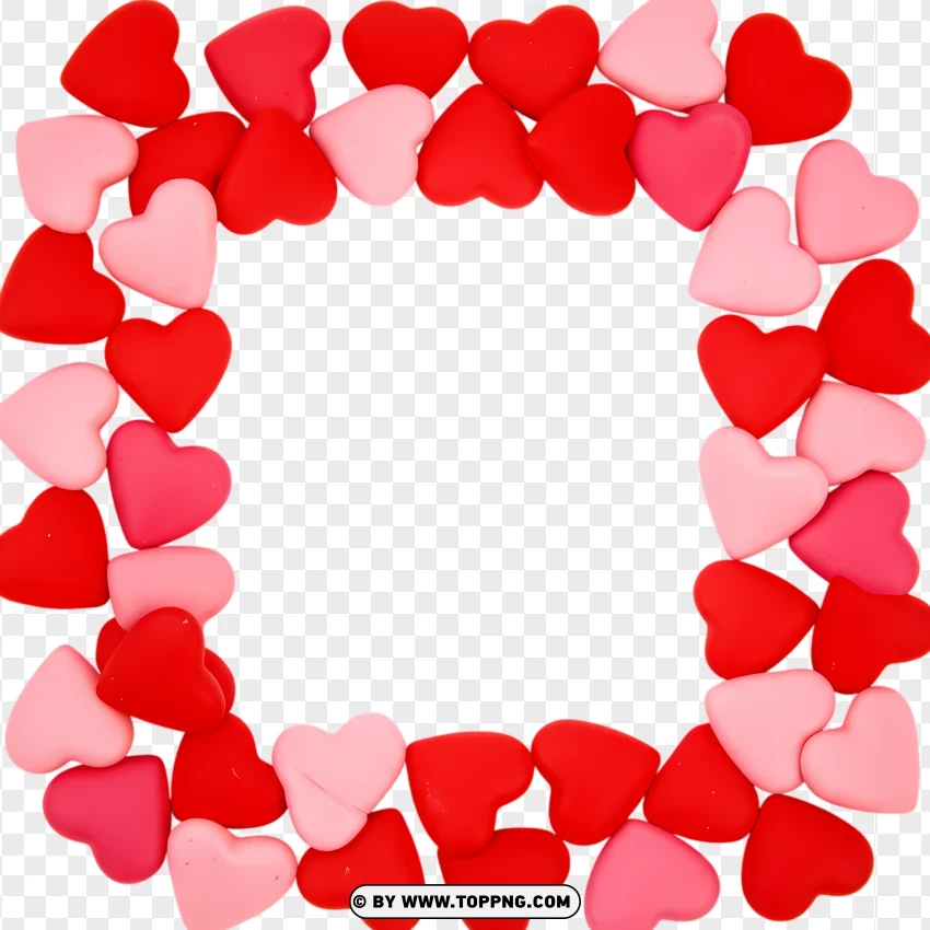 Free Heart Border For Photo Editing PNG Transparent Background