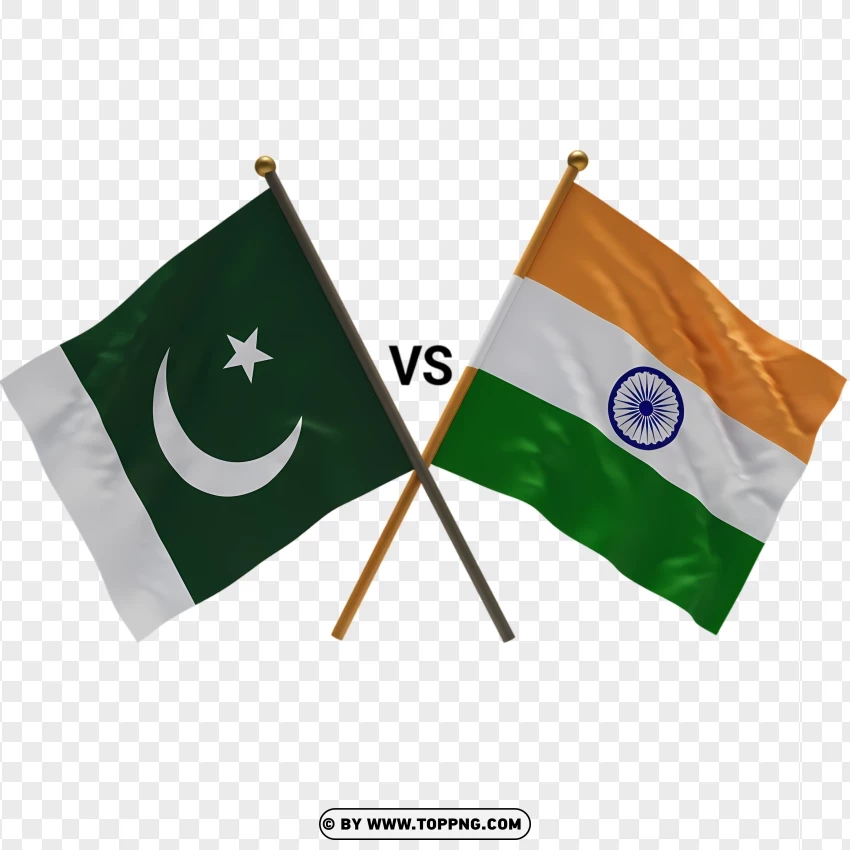 Crossed Flags India Vs Pakistan Challenge PNG Transparent Background