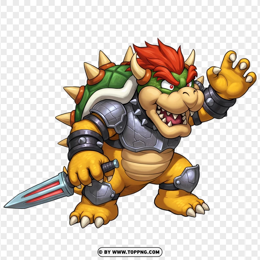 Mini Bowser Holding A Spiked Hammer Hd Image PNG Transparent Background