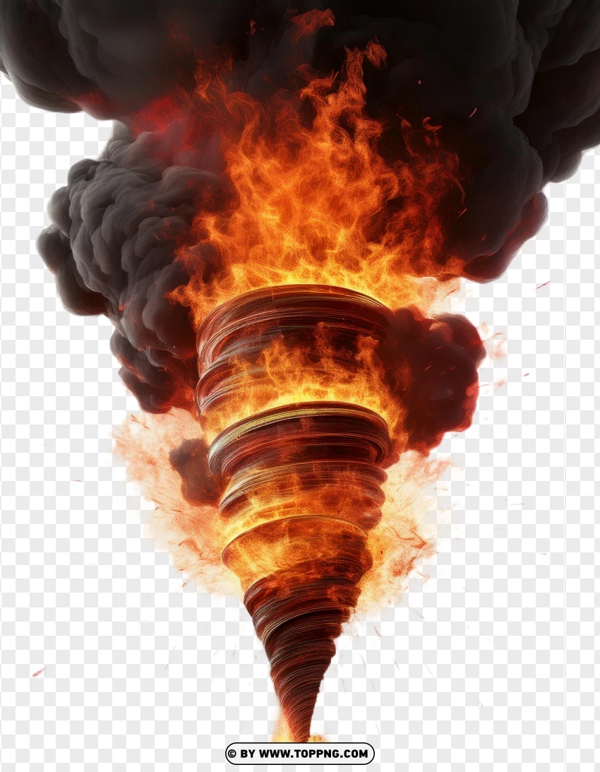 Dynamic Spiral Of Fire PNG Transparent Background